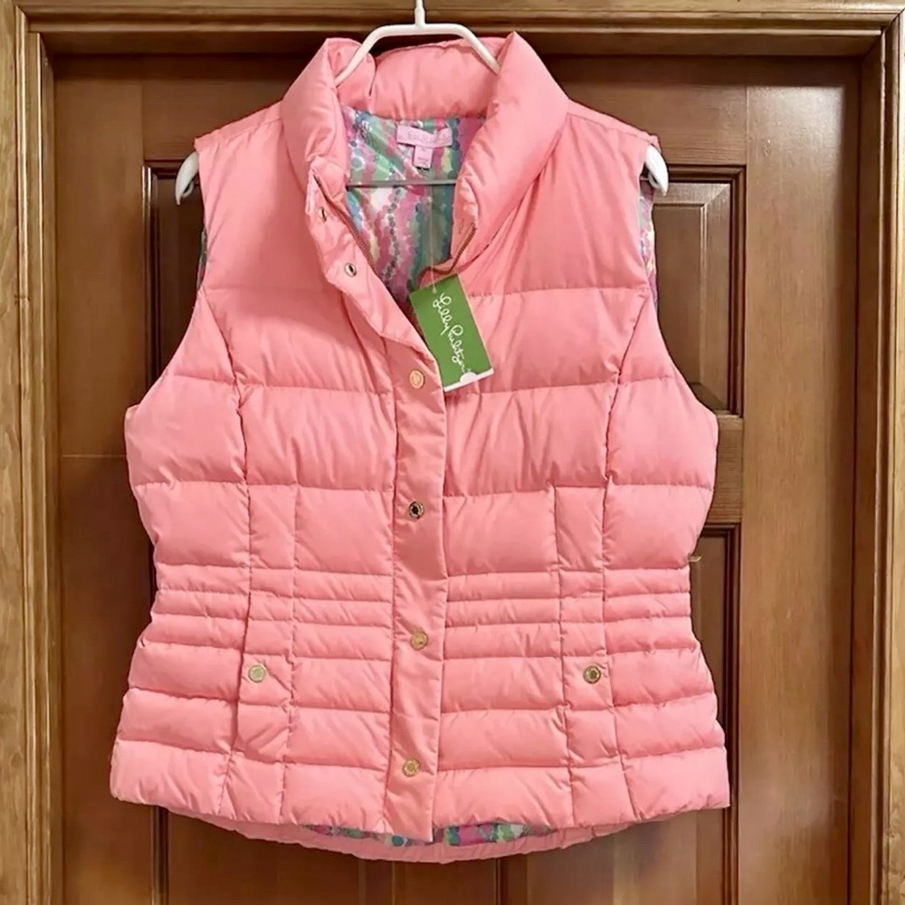 NWT Lilly Pulitzer Isabelle Vest Cheeky Melon Down Insulated 🪸 - Picture 3 of 8